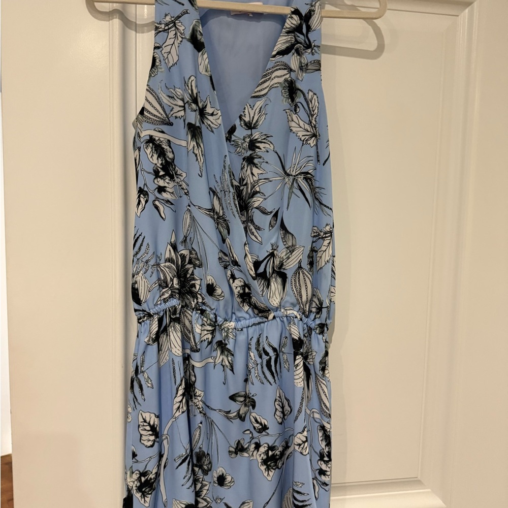Parker Blue and Black Smocked Wrap Sundress